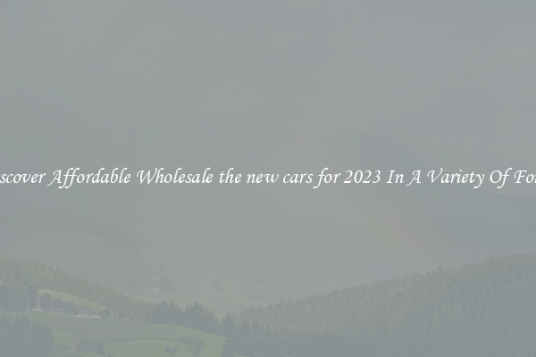 Discover Affordable Wholesale the new cars for 2023 In A Variety Of Forms