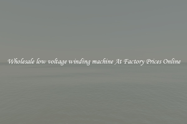Wholesale low voltage winding machine At Factory Prices Online