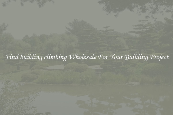 Find building climbing Wholesale For Your Building Project