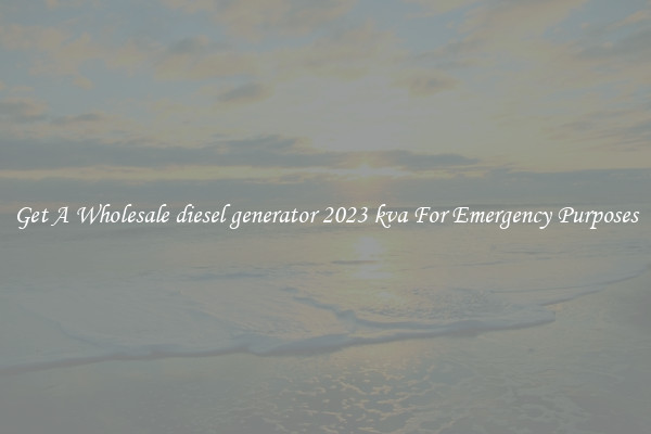 Get A Wholesale diesel generator 2023 kva For Emergency Purposes