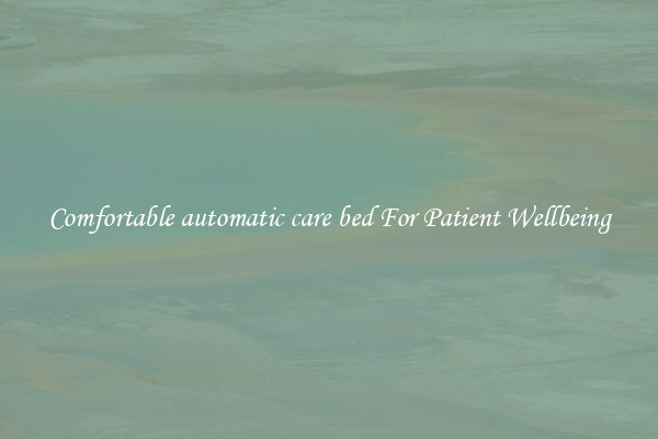 Comfortable automatic care bed For Patient Wellbeing