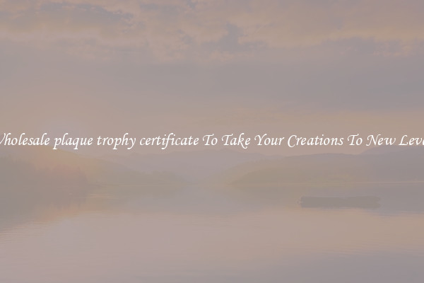 Wholesale plaque trophy certificate To Take Your Creations To New Levels