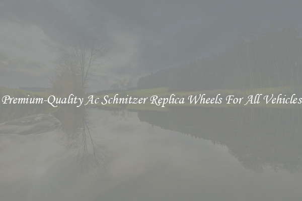 Premium-Quality Ac Schnitzer Replica Wheels For All Vehicles
