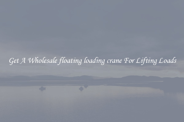 Get A Wholesale floating loading crane For Lifting Loads