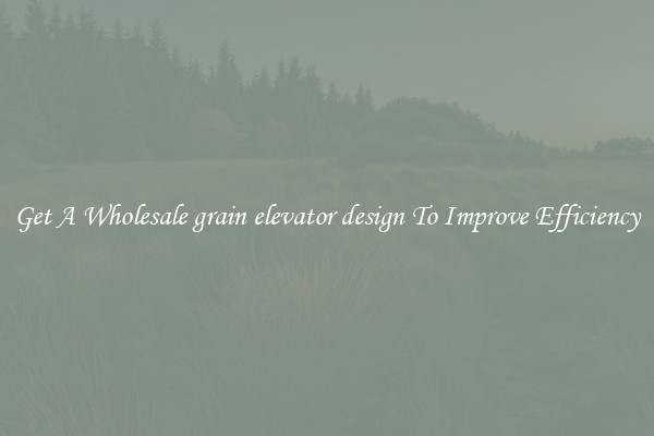 Get A Wholesale grain elevator design To Improve Efficiency